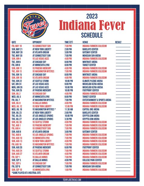 indiana fever home schedule 2024